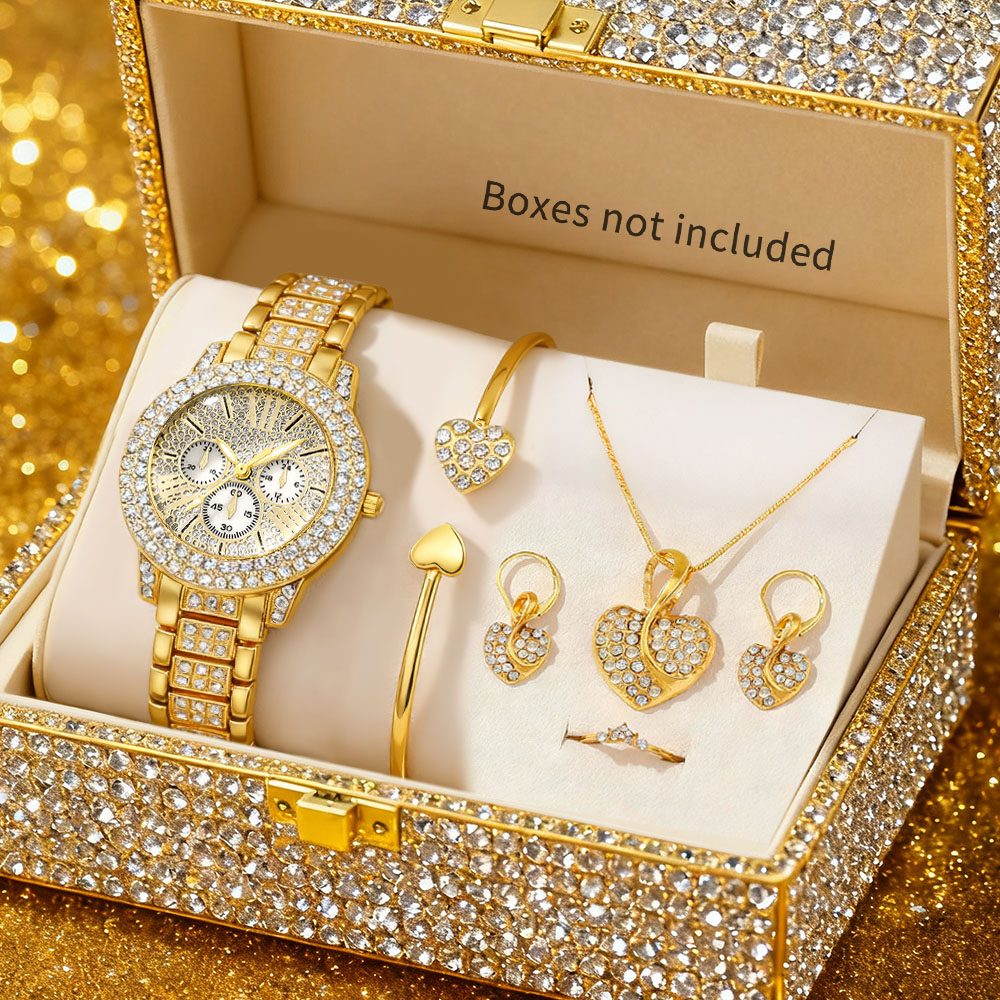 Ladies Fashion Watch - Jam Tangan Kuarsa Wanita, Set Perhiasan