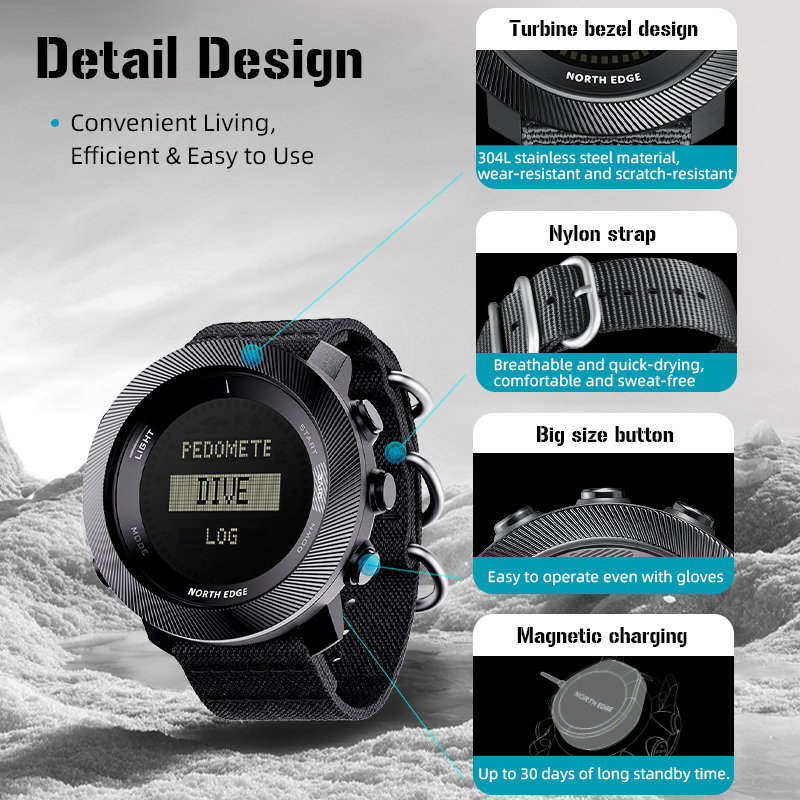 NORTH EDGE APACHE-D Jam Tangan - Altimeter Compass Watch ulasan dan harga
