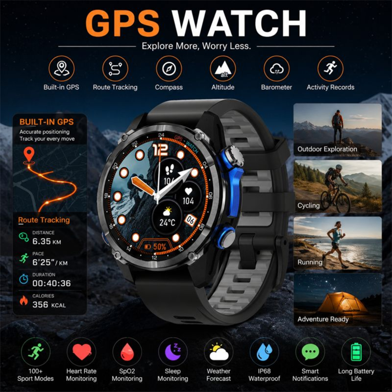 HD350 Pro Jam Tangan Pintar AG - Altimeter Compass Watch ulasan dan harga