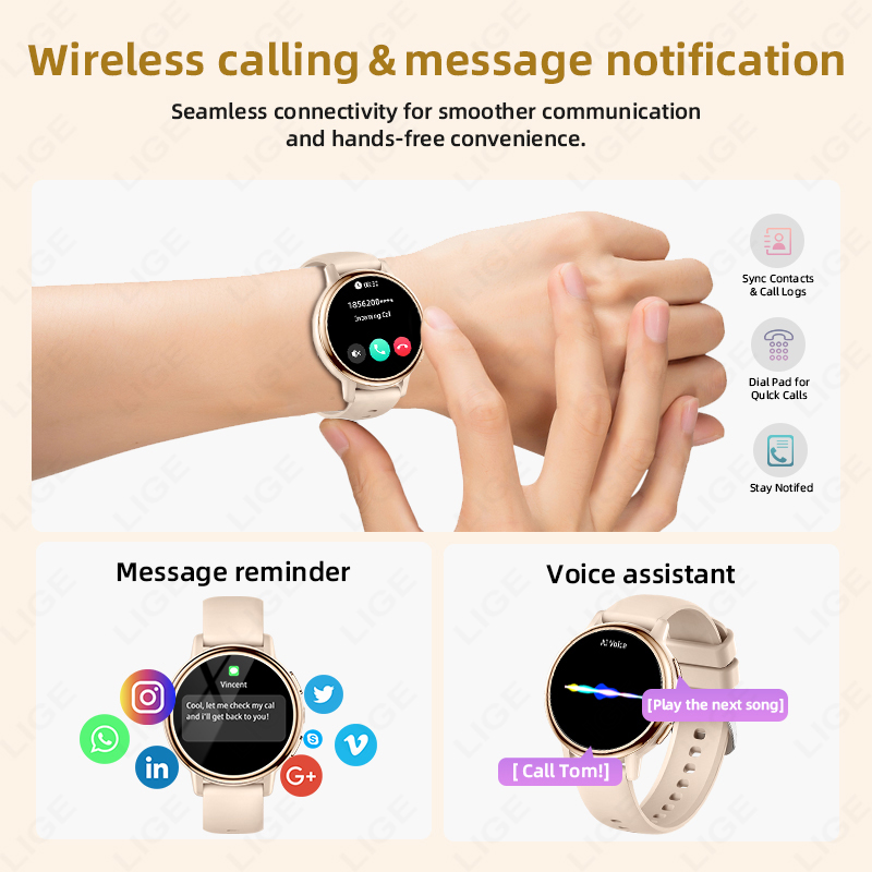 Jam Tangan Pintar LIGE Layar 1 - Smartwatch Ladies Watches For Women ulasan dan harga