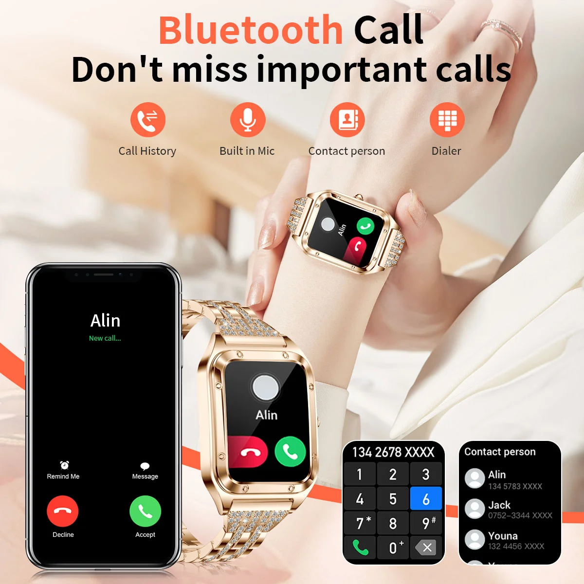 Jam tangan pintar mewah Top 1. - Smartwatch Ladies Watches For Women ulasan dan harga