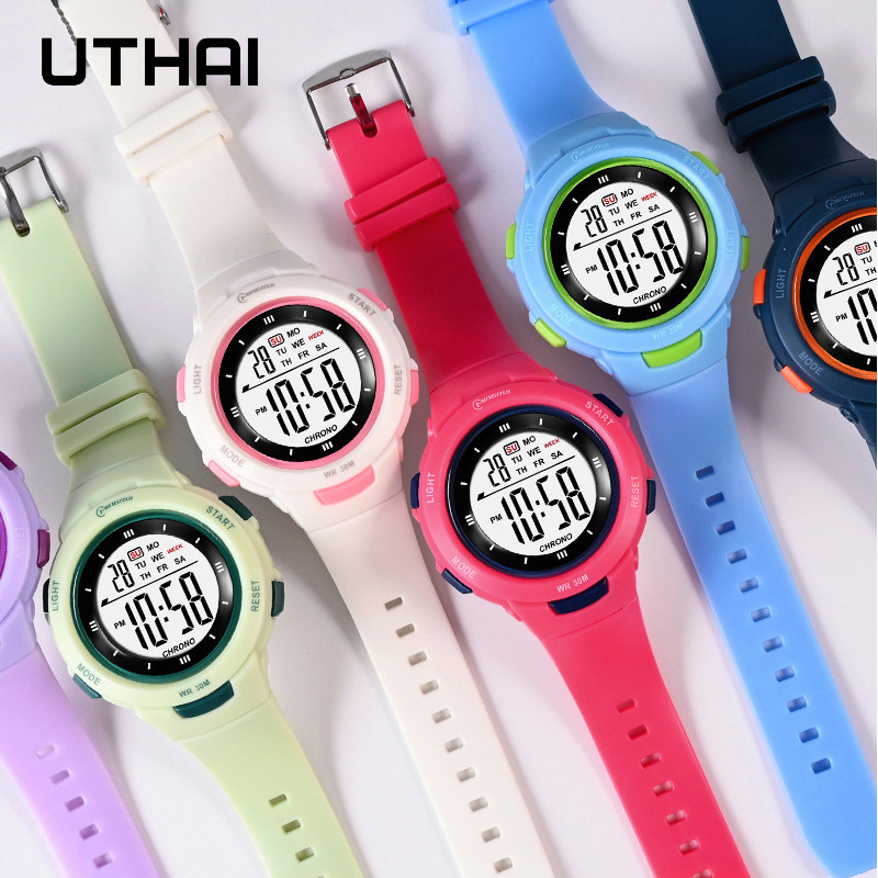 Utthai jam tangan anak jam tan - Smartwatch Digital Watches For Kid Boy With Alarm ulasan dan harga